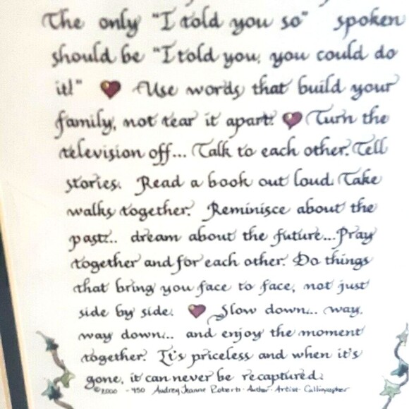 Loving Family Wall Hanging Horizontal Piece Framed Farm Cottage Prayer - Picture 4 of 9